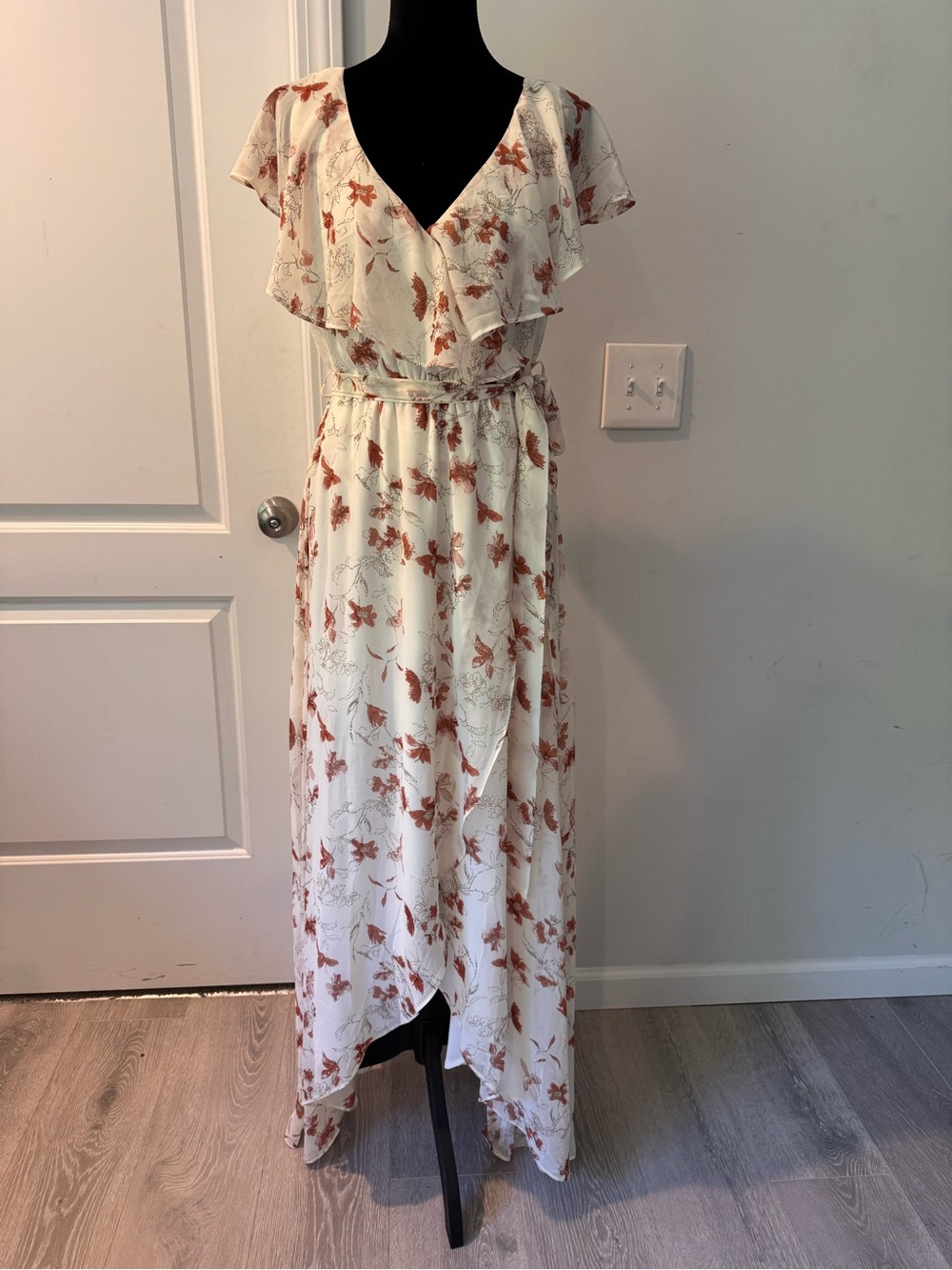 NWT Baltic Born Katya Ruffle Maxi Dress - Rust Floral